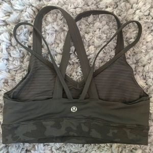 Rare army green strappy Lululemon sports bra